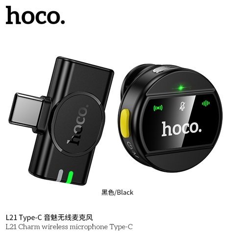 Micro thu âm livestream HOCO L21 Type C (1 Micro) mẫu micro tròn cài áo cho Type C chính hãng