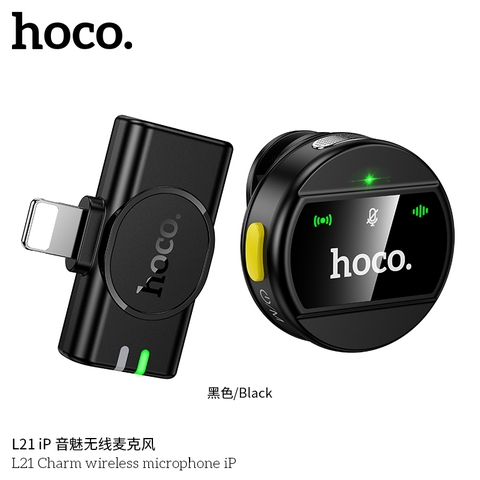 Micro thu âm livestream HOCO L21 Iphone (1 Micro) mẫu micro tròn cài áo cho Iphone chính hãng