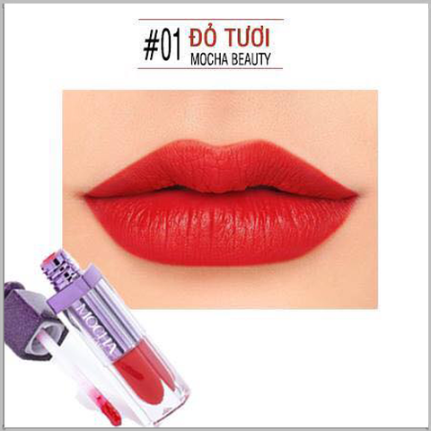 #01 ĐỎ TƯƠI- Son kem Mocha chính hãng FULLBOX xịn sò [BH: NONE] @dma / pktn sale
