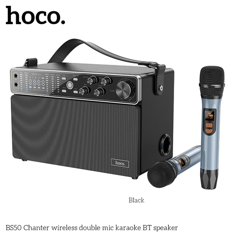 Loa bluetooth karaoke Hoco BS50 chính hãng tặng kèm 2 micro không dây [BH: 1 NĂM]