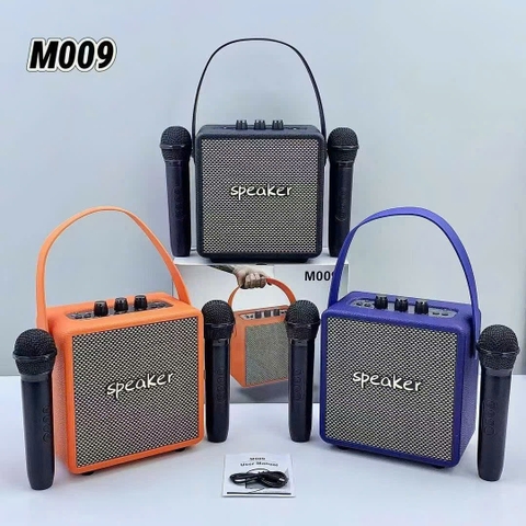 Loa bluetooth karaoke SPEKER M009 mẫu loa xách tay kèm 2 micro không dây siêu hay