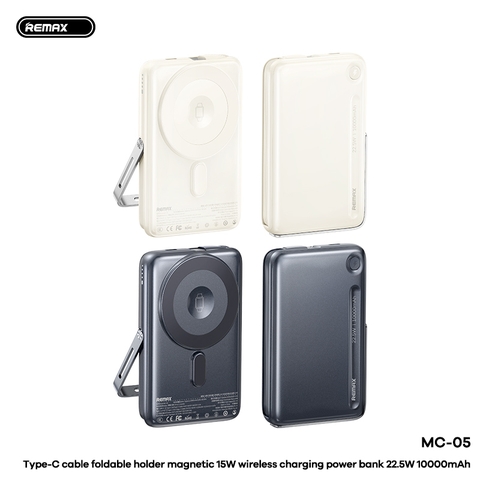 Pin sạc dự phòng REMAX MC-05 10000mAh sạc kèm cáp kiêm sạc không dây magnetic sạc nhanh QC3.0+15W+22.5W