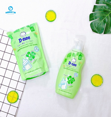 Combo 1 chai 600ml + 1 bịch 400ml nước rửa bình sữa Dnee cho bé [BH: NONE]