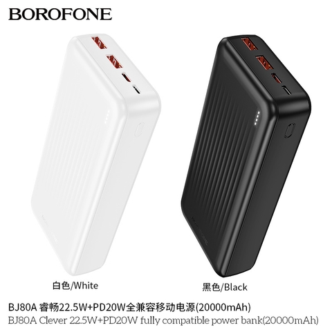 Pin sạc nhanh 22.5w BOROFONE BJ80A 20.000mAh  dự phòng chính hãng [BH 1 năm]