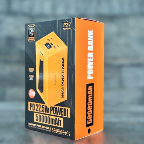 Pin sạc dự phòng PHANTOM P27 50.000mAh sạc nhanh 22.5w pin có màn LCD chính hãng