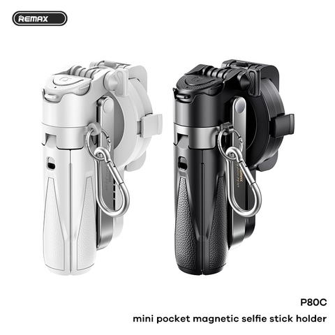 Gậy chụp hình REMAX P80C gậy vừa kẹp vừa hít nam châm từ tính siêu mạnh chống rớt chính hãng