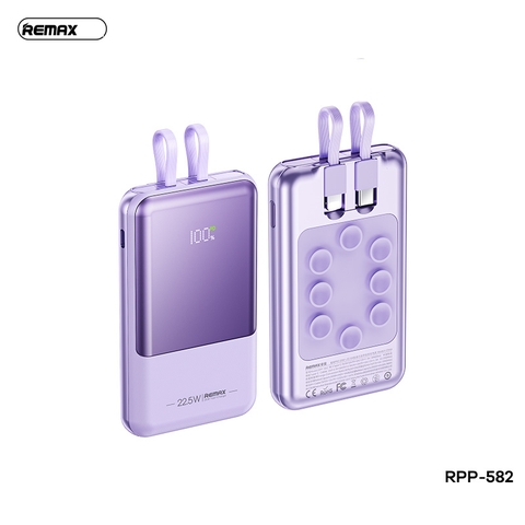 Pin sạc nhanh 22.5w REMAX RPP-582 10.000mAh dự phòng kèm cáp liền pin, đế hít chính hãng PD QC3.0 [BH 1 năm]