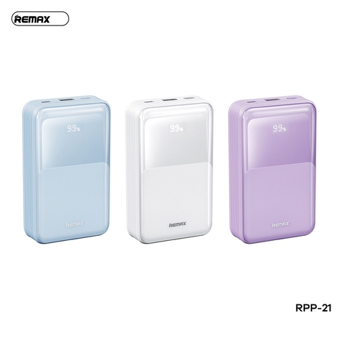 Pin sạc nhanh 22.5w REMAX RPP-21 20.000mAh kèm cáp liền pin dự phòng PD+QC3.0 chính hãng [BH 1 năm]