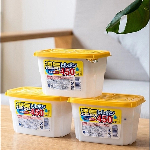 Set 3 hộp đựng hút ẩm, khử mùi, chống ẩm mốc Nhật Bản 450ml