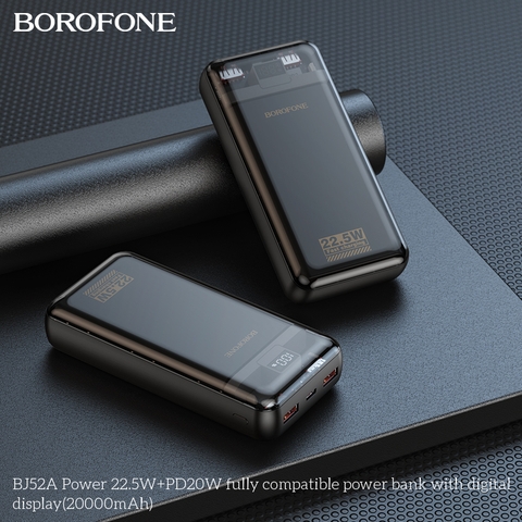 Pin sạc dự phòng sạc nhanh Borofone BJ52A 20.000mAh 22.5w+PD20W chính hãng [BH 1 Năm]