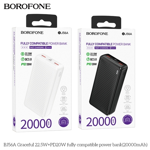 Pin sạc nhanh 22.5w Borofone BJ56A 20.000mAh dự phòng chính hãng [BH: 1 NĂM]