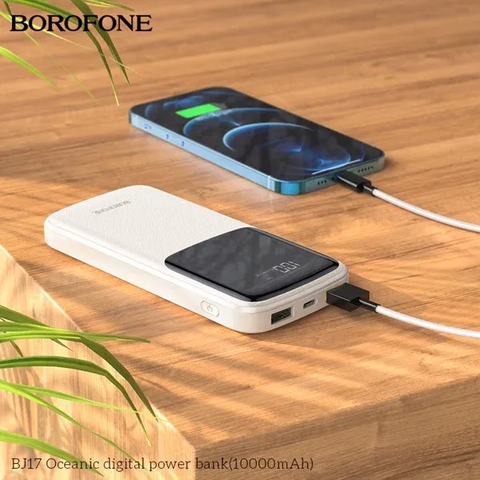 Pin sạc dự phòng BOROFONE BJ17 10.000mAh có màn hình LCD chính hãng [BH 1 năm]