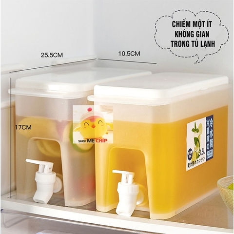 Bình Đựng Nước Có Vòi 3.5L  Loại Xịn Nhựa Cao Cấp Đa Năng Để Tủ Lạnh [BH: NONE]
