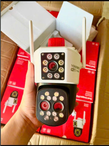 Camera Wifi yoosee 6.0 3 mắt, 2 màn hình cam zoom 12X- 14X QC01 [BH: 6 Tháng]