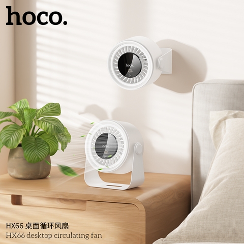 Quạt để bàn tích điện HOCO HX66 mẫu mới siêu tiện lợi [BH 1 năm]