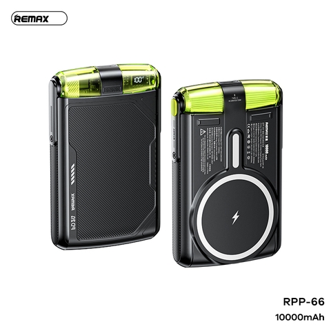 Pin sạc nhanh 20w không dây REMAX RPP-66 10.000mAh dự phòng Magnetic QC3.0+PD CHÍNH HÃNG [BH 1 năm]