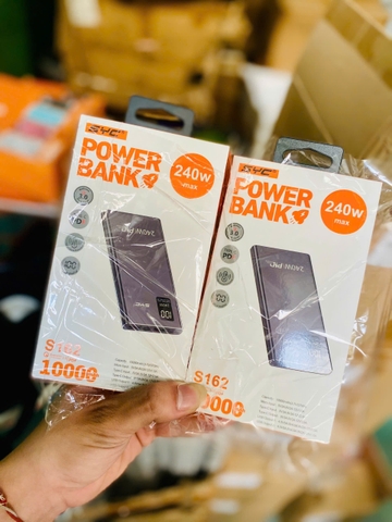 Pin sạc nhanh 240W max SYC S162 10.000mAh siêu mỏng có màn hình hiển thị % pin chính hãng [BH: 1 NĂM]