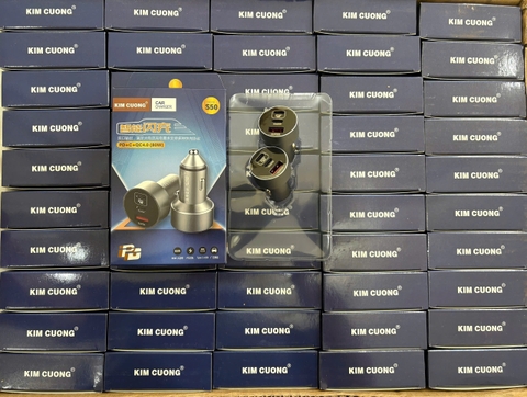 Cóc sạc xe hơi 80W sạc nhanh Kim Cương S50 3 cổng ( 1 cổng USB A+ 2 CỔNG Type C) chính hãng [BH: 6 THÁNG]