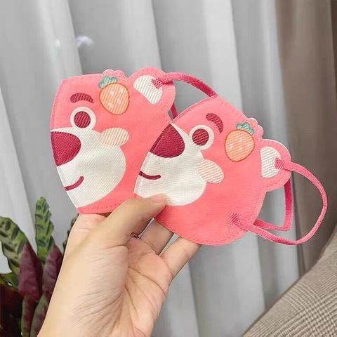 Combo 5 chiếc khẩu trang hình gấu dâu cho bé hot trend [BH: NONE]