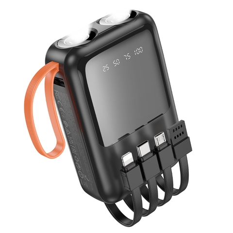 Pin sạc dự phòng Borofone BJ60 10.000mAh kèm cáp sạc liền pin kiêm đèn pin siêu sáng [BH: 1 NĂM]