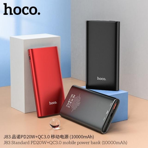 Pin sạc nhanh 20w HOCO J83 10.000mAh (màu đen) PD QC3.0 pin dự phòng chính hãng [BH 1 năm]