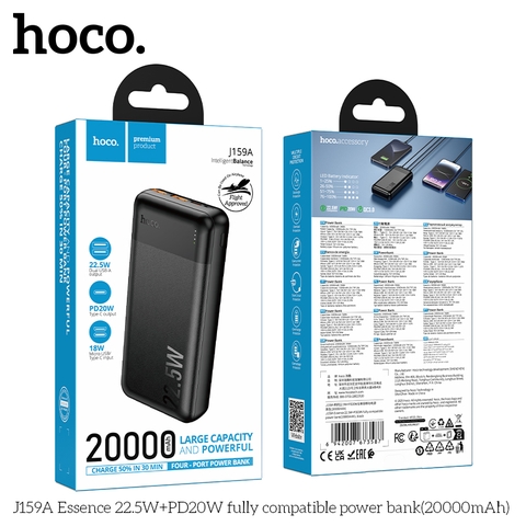 Pin sạc nhanh 22.5w HOCO J159A 20.000mAh dự phòng PD 20w chính hãng [BH 1 năm]