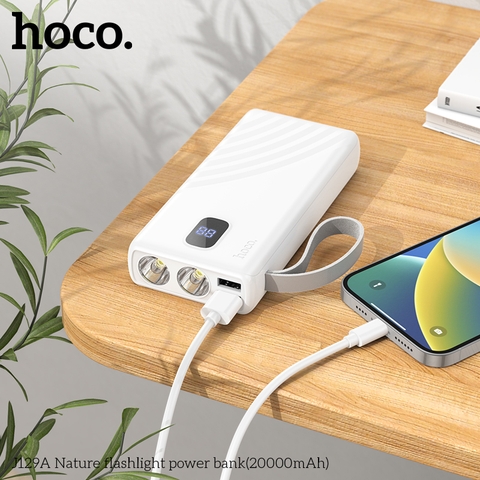 Pin sạc dự phòng 20.000mAh Hoco J129A có màn hình hiển thị % pin kèm đèn pin chính hãng [BH: 1 NĂM]