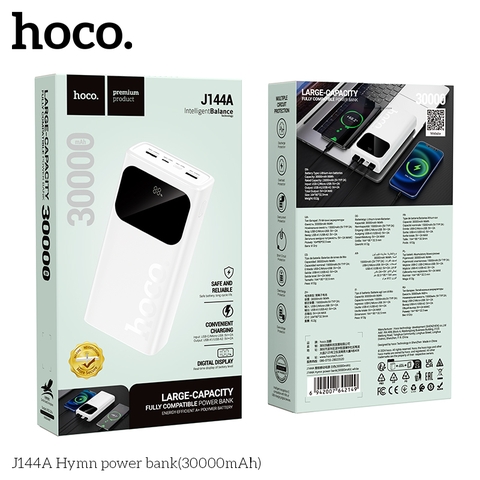 Pin sạc dự phòng HOCO J144A dung lượng 30.000mAh có màn hình LCD hiển thị phần trăm pin chính hãng [BH 1 Năm]