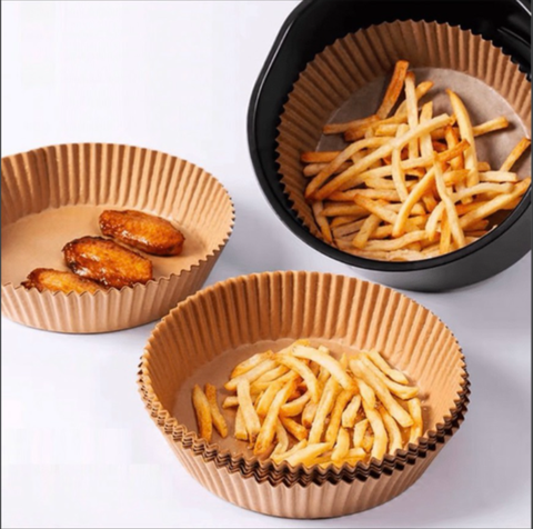 Combo 50 tờ giấy nến (không hộp, đựng túi bóng) lót NỒI CHIÊN chống cháy, chống dính, thấm dầu tiện lợi SIZE 24CM [BH: NONE]