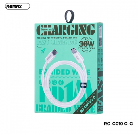 Cáp sạc nhanh 30W Remax RC-C010 c-c 2 đầu Type-C 1m chính hãng [BH 1 năm]