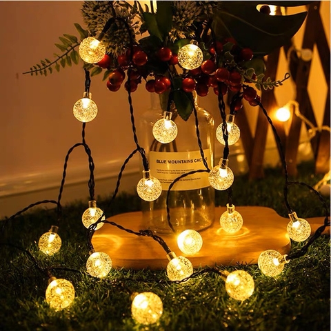 Dây đèn led bi tròn trang trí sân vườn, decor quán [BH: NONE]