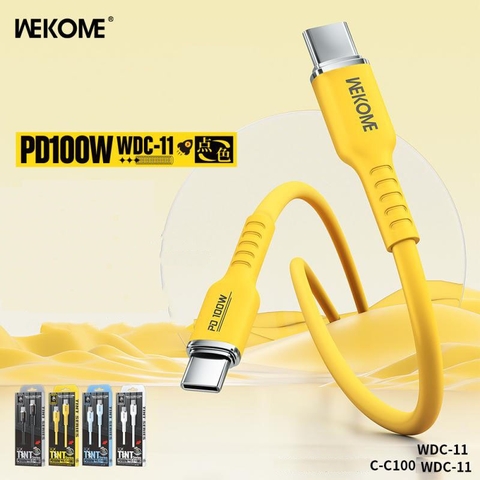 Cáp sạc nhanh 100W Wekome WDC-11 Type C ra Type C ( 2đầu Type C, c-c) chính hãng [BH: 6 tháng]