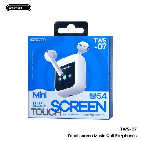 Tai nghe bluetooth REMAX TWS-07 tai nghe mẫu airpods2 dock có màn hình cảm ứng siêu tiện