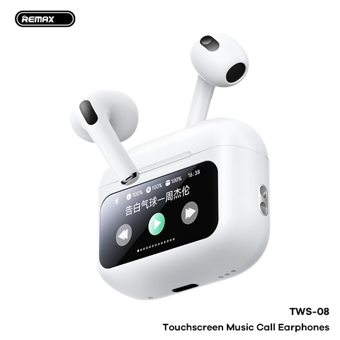 Tai nghe bluetooth REMAX TWS-08 tai nghe mẫu pro3 dock kèm màn hình cảm ứng siêu tiện