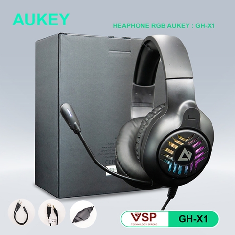Tai nghe có dây 3.5 HEAPHONE RGB AUKEY GH-X1 có mic chính hãng siêu hay [BH 3 Tháng]
