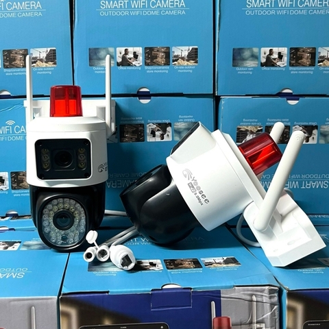 Camera IP wifi Yoosee 2 mắt có đèn báo động đỏ 66B BAN ĐÊM CÓ MÀU [BH 6 THÁNG]