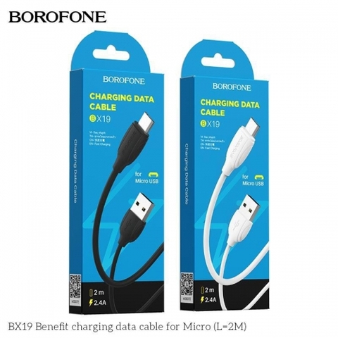 Cáp sạc BOROFONE BX19 usb ra Micro 2M chính hãng [BH 6 tháng]