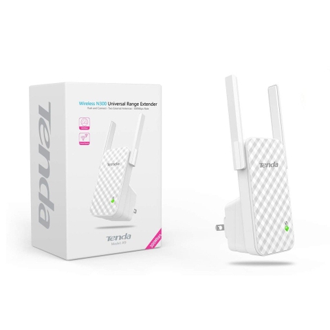 Kích sóng wifi TENDA A9 2 râu chính hãng (Repeater mở rộng sóng Wifi Chuẩn N 300Mbps) [BH 6 tháng]