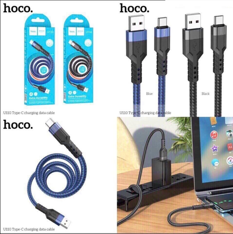 Cáp sạc nhanh 3A HOCO U110 Cáp Usb ra Type C dây dù siêu đẹp