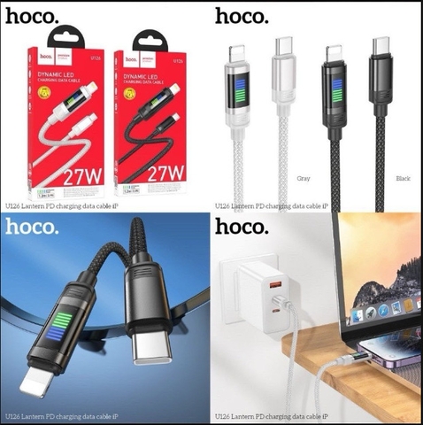 CÁP SẠC NHANH 27W DÂY DÙ HOCO U126 CHO IPHONE TYPE C RA IPHONE LIGHTNING (C-L) CHÍNH HÃNG [BH 1 NĂM] / pktn sale