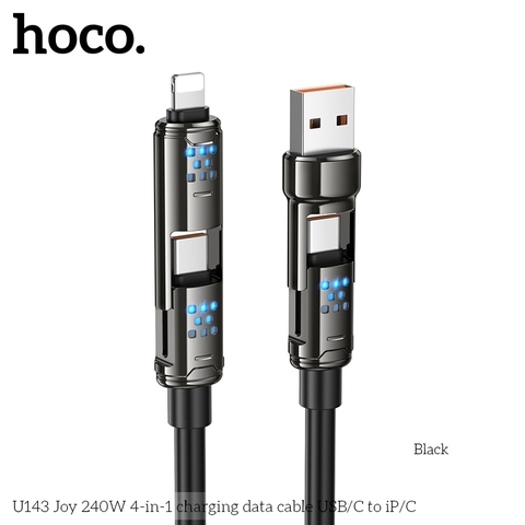 Cáp sạc đa năng 4in1 HOCO U143 cáp USB/Type C ra Iphone/Type C sạc nhanh 240w dài 1,2m chính hãng