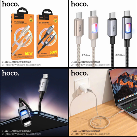Cáp sạc nhanh 60W HOCO U144 (c-c) cáp 2 đầu Type C chính hãng [Bh 1 Năm]