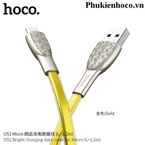 Cáp sạc nhanh 2.4A HOCO U52 cáp USB ra MICRO bọc silicone dài 1m2 chính hãng