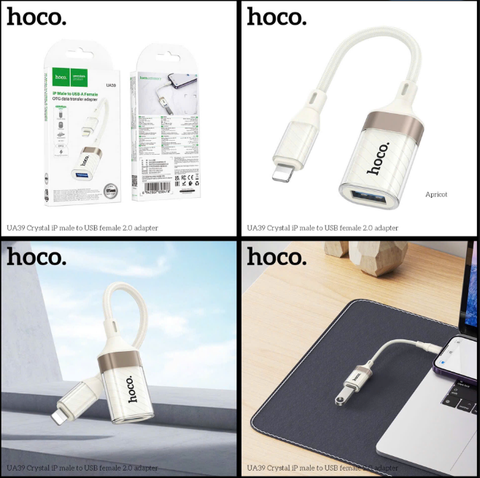 Bộ chuyển đổi(OTG) HOCO UA39 chuyển từ cổng Iphone sang cổng USB siêu tiện lợi