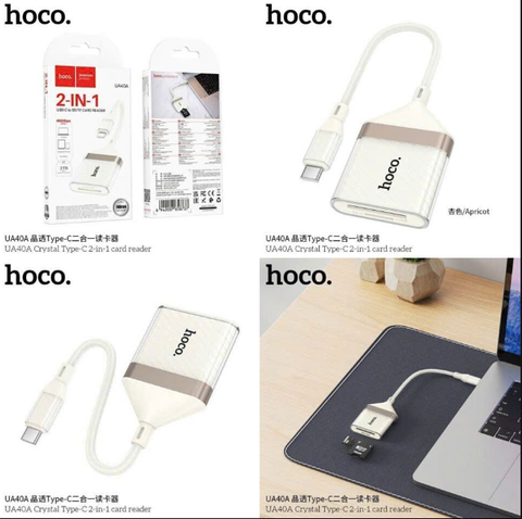 Đầu đọc thẻ 2in1 HOCO UA40A đầu Type C siêu tiện lợi