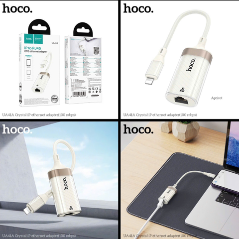 Bộ chuyển đổi Iphone ra LAN HOCO UA41A tốc độ 100MBPS siêu nhanh