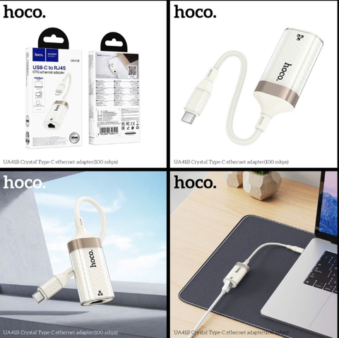 Bộ chuyển đổi Type C ra LAN HOCO UA41B tốc độ 100MBPS siêu nhanh