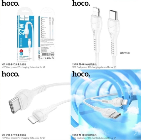 Cáp sạc nhanh 27w HOCO X37 (c-l) type-c ra iphone lightning dài 1m [BH 1 Năm]