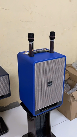 Loa bluetooth karaoke SOUNDBOX V11 mẫu loa bass 20 đôi đứng siêu đẹp kèm 2 mic chống hú siêu hay