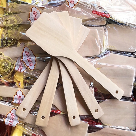 Vá, sạn bằng gỗ dài 28cm, vá chiên xào nấu đồ ăn nhà bếp / pktn sale